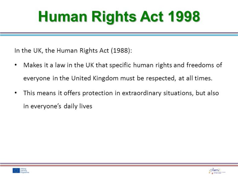 HUMAN RIGHT ACT 1988 The Lawyers & Jurists HUMAN RIGHT ACT 1988 The Lawyers & Jurists