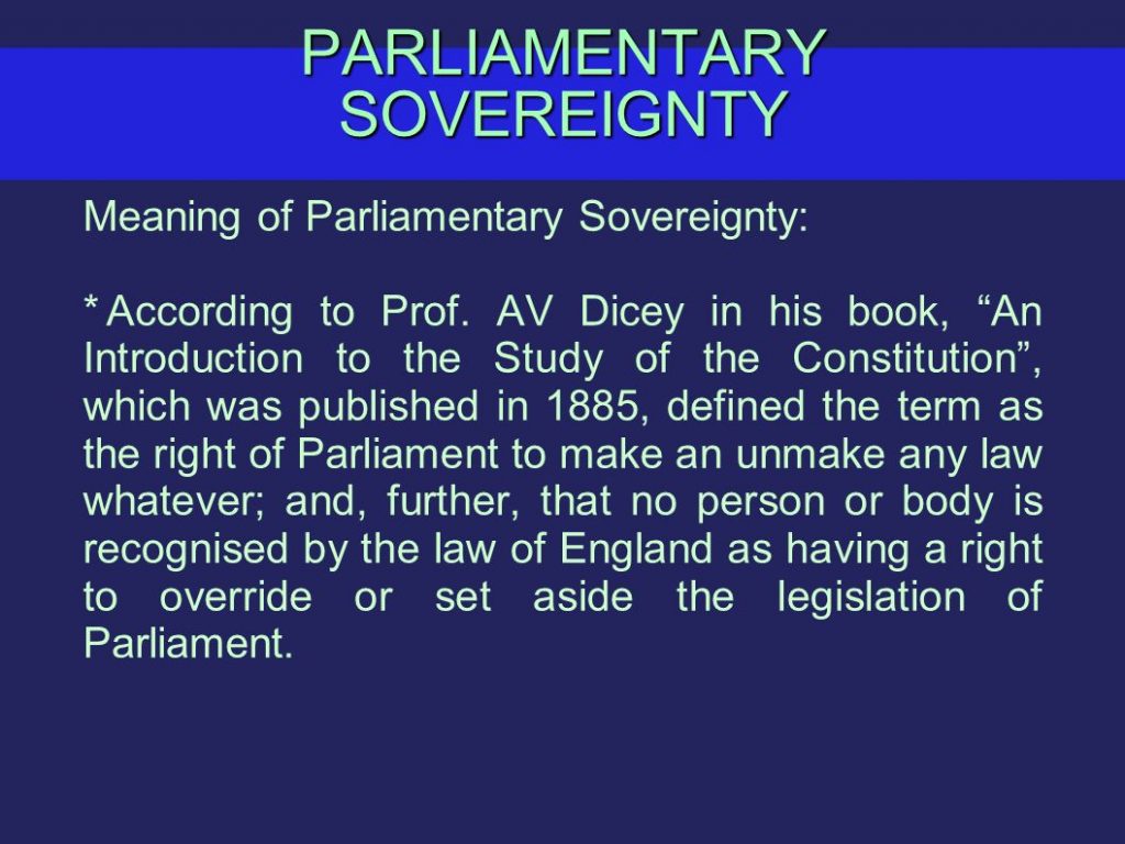 rule of law and parliamentary sovereignty essay