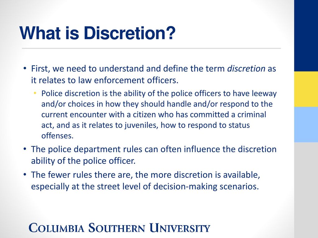DISCRETION IN LAW ENFORCEMENT | The Lawyers &amp; Jurists