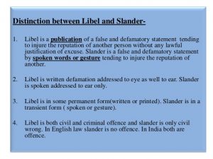 difference between libel and slander in tort