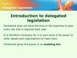 Delegated legislation
